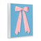 Stupell Industries Pink Satin Bow on Blue Framed Giclee, design by Jilly Jack Designs